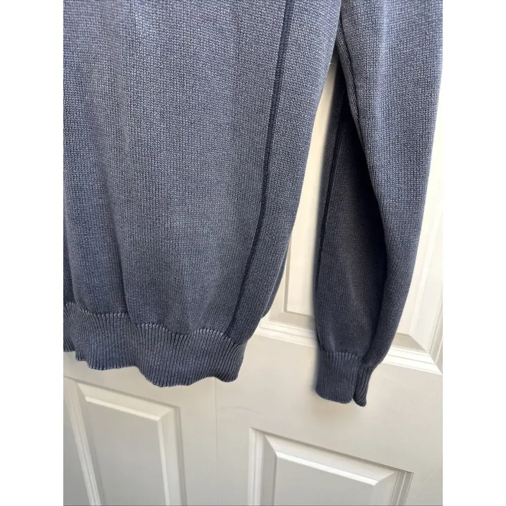 BKE‎ Men's Large Blue Ryder 1/4 ButtonHenley Sweater Knit Cotton Pullover Casual